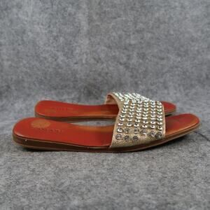Tahari Shoes Womens 8 Slide Sandals Fashion Rhinestone Slip On Open Toe Flats